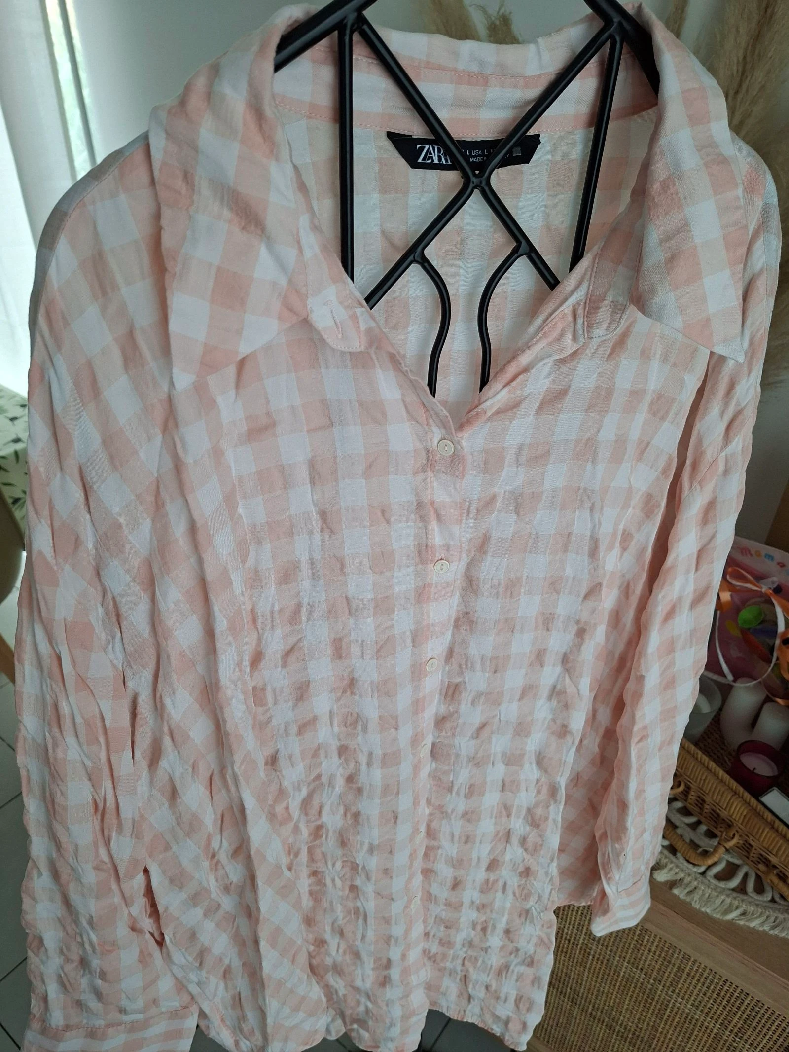 Chemise oversize vichy zara taille L 